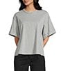 Mod Ref Knit Basic Crew T-Shirt, Color:Grey - Image 1