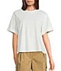 Mod Ref Knit Basic Crew T-Shirt, Color:White - Image 1