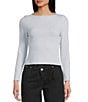 Mod Ref Knit Basic Scoop Neck Top, Color:Blue - Image 1