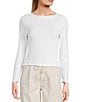 Mod Ref Knit Basic Scoop Neck Top, Color:White - Image 1