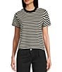 Mod Ref Knit Crew Stripe T-Shirt, Color:Black/White - Image 1