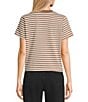 Mod Ref Knit Crew Stripe T-Shirt, Color:Brown/White - Image 2
