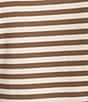 Mod Ref Knit Crew Stripe T-Shirt, Color:Brown/White - Image 4