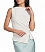 Mod Ref Knit High Cowl Neck Sleeveless Cinched Knot Top - Image 1
