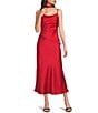 Mod Ref Overlay Scarf Cowl Neck Midi Dress - Image 1