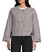 Mod Ref Plaid Quilted Bomber Jacket, Color:Brown - Image 3