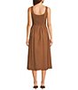 Mod Ref Polka Dot Sleeveless Basque Waist Midi Dress, Color:Brown - Image 2