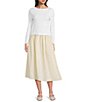 Mod Ref Pull On Poplin Maxi Skirt, Color:Cream - Image 3