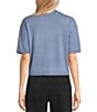 Mod Ref Short Sleeve Sweater Top, Color:Blue - Image 2