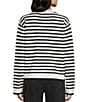 Mod Ref Stripe Long Sleeve Crew Sweater, Color:Black - Image 2