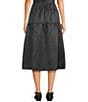 Mod Ref Taffeta Midi Coordinating Skirt, Color:Black - Image 2