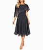 Moda Tara Asymmetric Capelet Ombre Chiffon Dress - Image 4