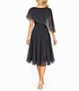 Moda Tara Asymmetric Capelet Ombre Chiffon Dress - Image 5