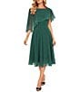 Moda Tara Asymmetric Capelet Ombre Chiffon Dress - Image 1
