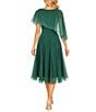 Moda Tara Asymmetric Capelet Ombre Chiffon Dress - Image 2