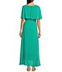 Moda Tara Boat Neck Tie Waist High-Low Hem Wrap Dress, Color:Lawn - Image 2
