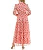 Moda Tara Button Front Floral Print Chiffon Maxi Dress, Color:Peach Multi - Image 2