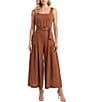 Moda Tara Copper Belted Wide Leg Jumpsuit - Image 1