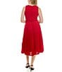 Moda Tara Crew Neck Sleeveless Pleated Fit and Flare Midi Dress, Color:Ruby Red - Image 2
