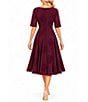 Moda Tara Embossed Print Midi Dress - Image 2