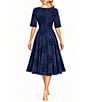 Moda Tara Embossed Print Midi Dress - Image 5