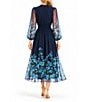Moda Tara Floral Chiffon Ruffle Neck Midi Dress - Image 2