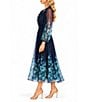 Moda Tara Floral Chiffon Ruffle Neck Midi Dress - Image 3