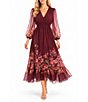 Moda Tara Floral Chiffon Smocked Midi Dress - Image 1