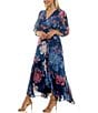 Moda Tara Plus Size Chiffon Floral Print Maxi Dress, Color:Slate Multi - Image 3