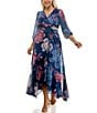 Moda Tara Plus Size Chiffon Floral Print Maxi Dress, Color:Slate Multi - Image 4