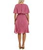 Moda Tara Plus Size Boat Neck Short Caplet Sleeve Ruffled Popover Wrap Dress, Color:Mulberry - Image 2