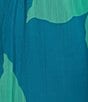 Moda Tara Plus Size V-Neck Long Sleeve Floral Print Chiffon Maxi Dress, Color:Turquoise Green - Image 3