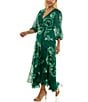 Moda Tara Plus Size Yoryu Chiffon Floral Print Ruffle Hem Dress, Color:Evergreen - Image 4