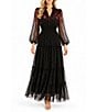 Moda Tara Printed Chiffon Button Front Tiered Maxi Dress - Image 1