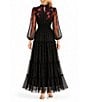 Moda Tara Printed Chiffon Button Front Tiered Maxi Dress - Image 2