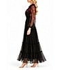 Moda Tara Printed Chiffon Button Front Tiered Maxi Dress - Image 3