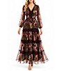 Moda Tara Printed Chiffon V-Neck Tiered Dress - Image 1