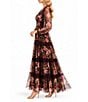 Moda Tara Printed Chiffon V-Neck Tiered Dress - Image 3