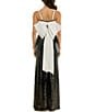 Moda Tara Sequin Strapless Satin Bow Back Evening Gown, Color:Black/Ivory - Image 2