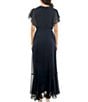 Moda Tara Short Sleeve Ruffled Chiffion Maxi Dress, Color:Navy - Image 2