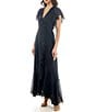Moda Tara Short Sleeve Ruffled Chiffion Maxi Dress, Color:Navy - Image 3