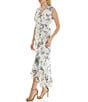 Moda Tara Sleeveless Floral Chiffon Ruffled Faux Wrap Maxi Dress, Color:Ivory Blue Bell - Image 4
