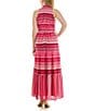 Moda Tara Sleeveless Mock Neck Belted Crochet Maxi Dress, Color:Magenta Multi - Image 2