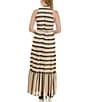 Moda Tara Sleeveless Mock Neck Belted Crochet Maxi Dress, Color:Natural Multi - Image 2