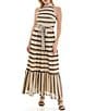 Moda Tara Sleeveless Mock Neck Belted Crochet Maxi Dress, Color:Natural Multi - Image 4