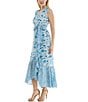 Moda Tara Sleeveless V-Neck Floral Print Wrap Dress, Color:Ivory/Denim - Image 3