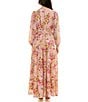 Moda Tara V-Neck Long Sleeve Floral Print A-Line Maxi Dress, Color:Blush Multi - Image 2