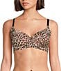 Modern Movement 3D Curves Full-Busted Contour Wire U-Back Leopard Print BFF T-Shirt Bra, Color:Leopard - Image 1