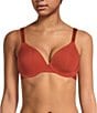 Color:Brick Red - Image 1 - Comfortably Cool Underwire T-Shirt Bra