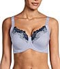 Color:Baby Lavender/Navy - Image 1 - Embroidered BFF Cut & Sewn Bra